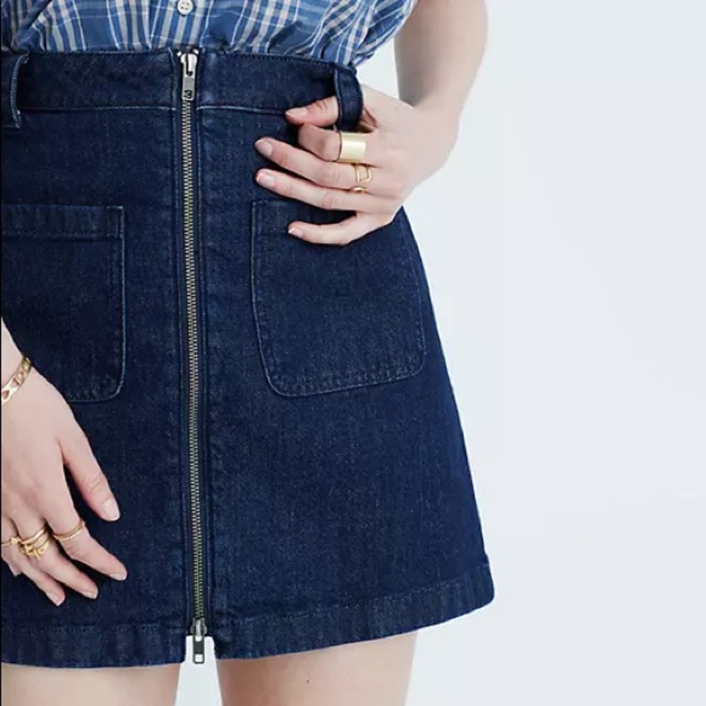 NWOT Madewell Denim Skirt Zip Front